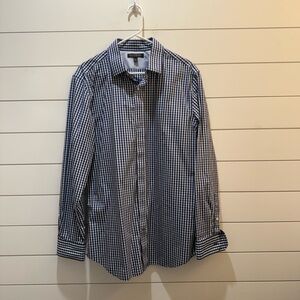 Banana Republic Navy and White Checkered Shirt